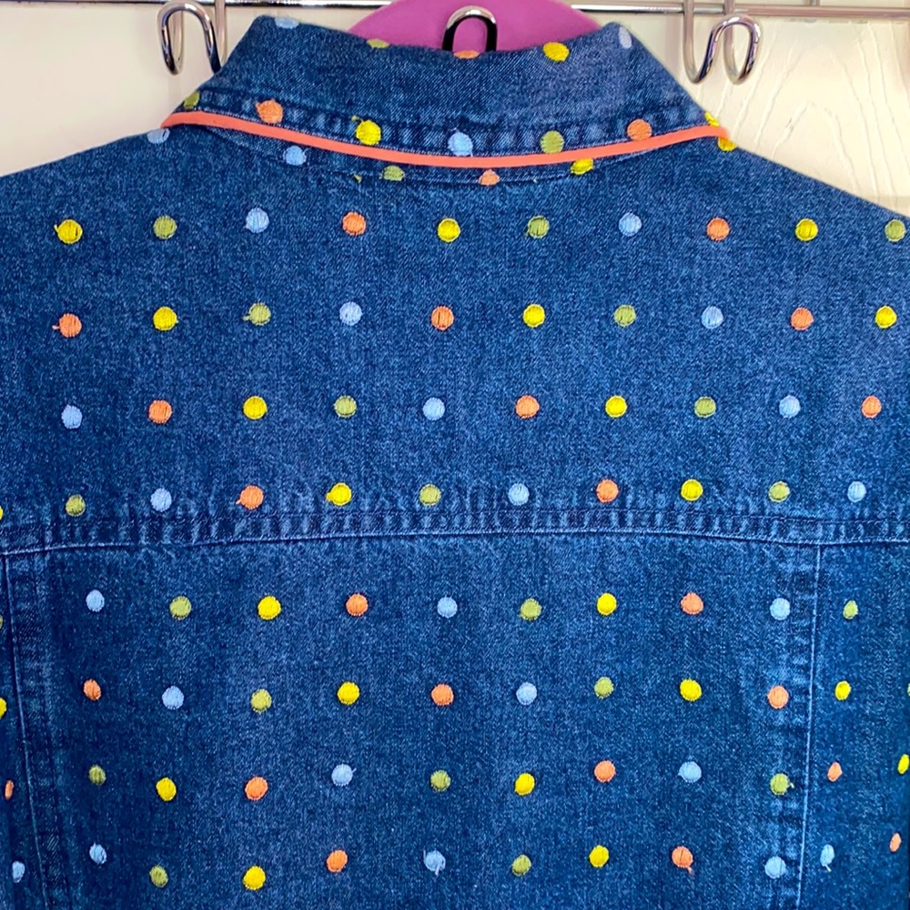 Sara Studio Blue Jean Jacket SZ M Button down two small pockets. - Picture 8 of 10